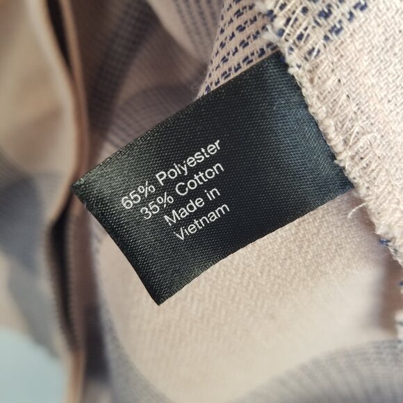 Lane Bryant Plaid Check Shirt Button Down Collared Long Sleeve Navy Tan Size 22 - Picture 7 of 9